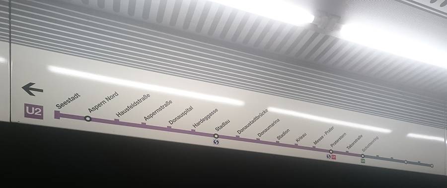 Венское метро, отметки станций