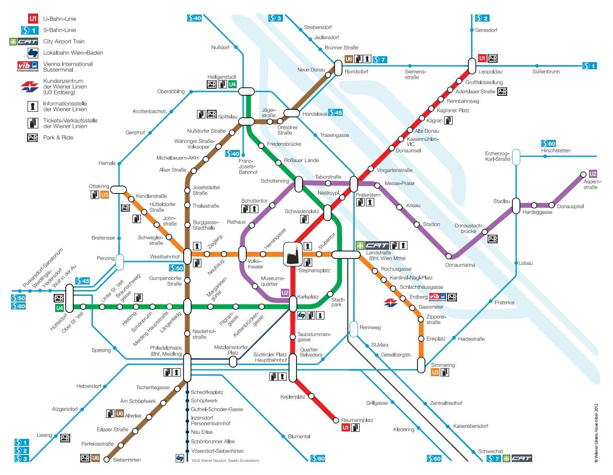 Схема венского метрополитена
