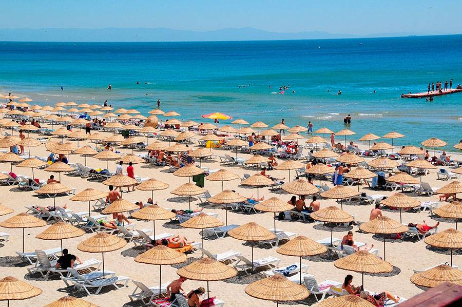 Лето море пляж Азербайджан