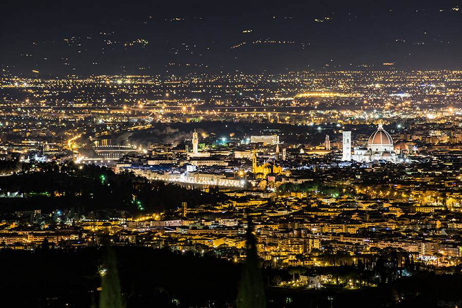Флоренция вид ночью на город