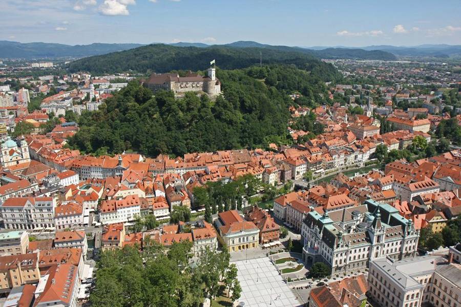 Люблянский замок с высоты 