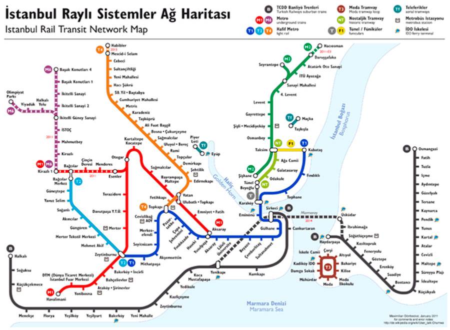 Схема метро Стамбула